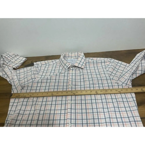 Mizzen + Main Mens Leeward Shirt XXL Trim Fit Check Stretch Long Sleeve - Picture 8 of 11